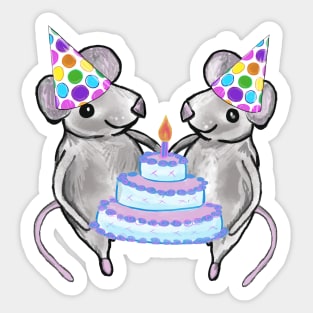 Happy Birthday Mice Sticker